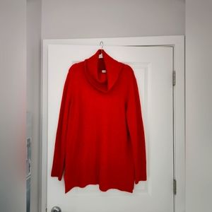 Loft Orange Turtleneck Long Sweater XL